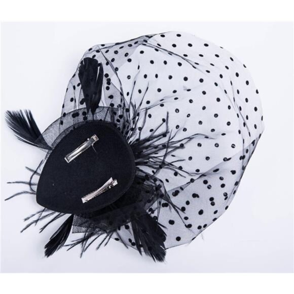 Fascinator Hats for Women 20s 50s Vintage Pillbox Hat - Picture 4 of 5